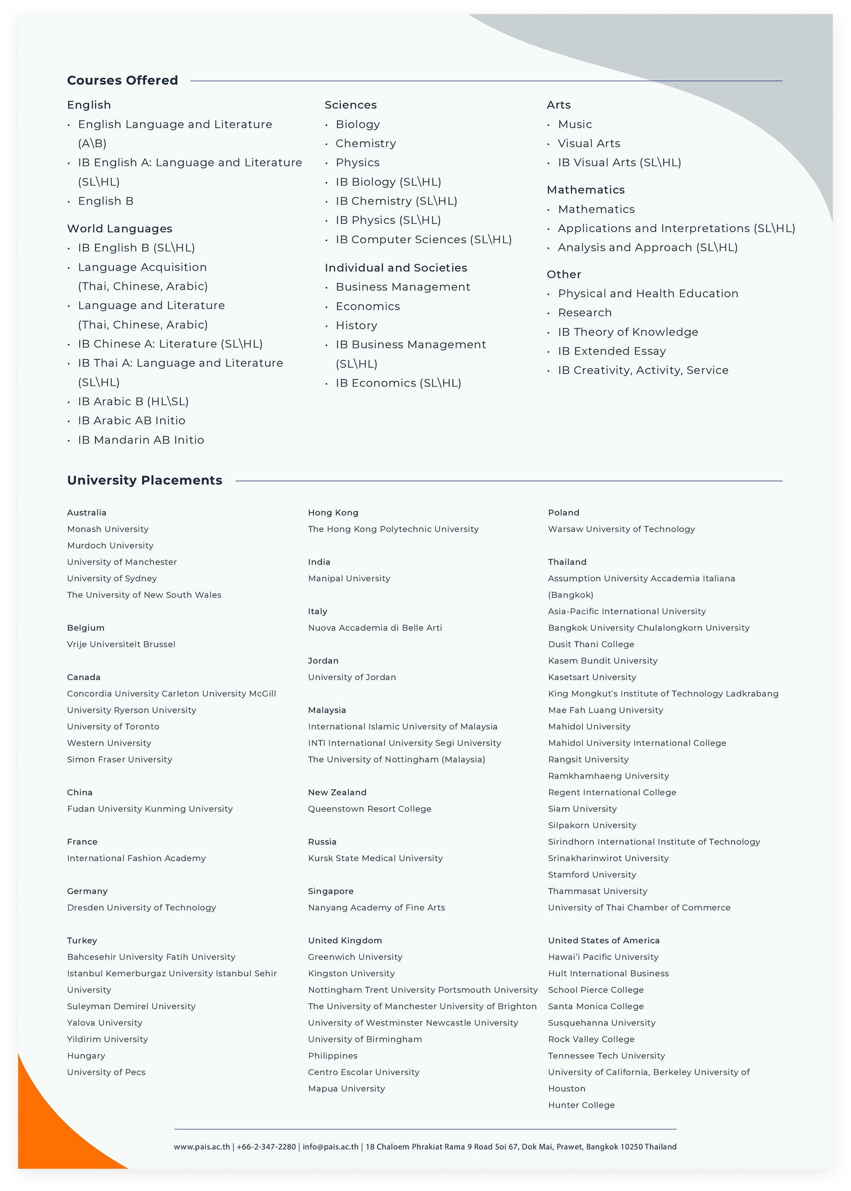PAIS School Profile